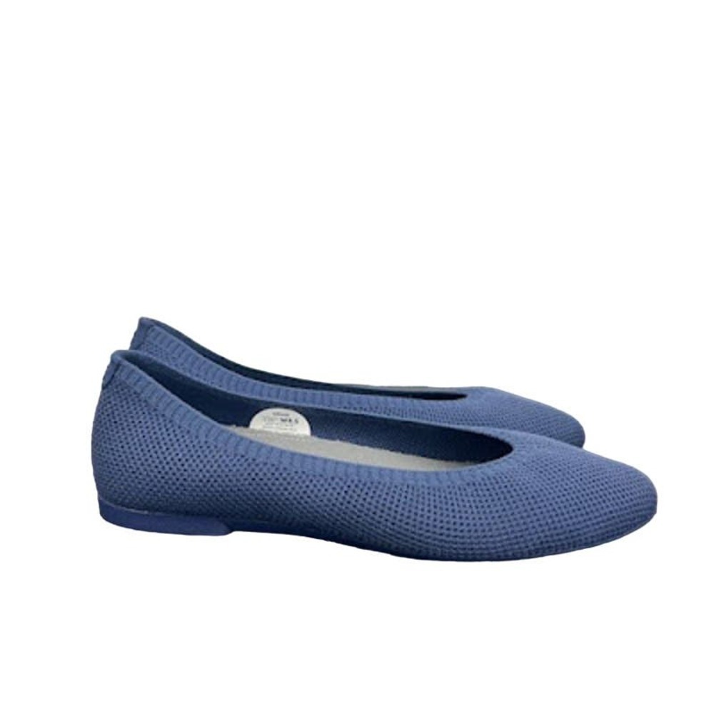 NWOB Allbirds Tree breezer point blue knit washable almond toe flats size 8.5